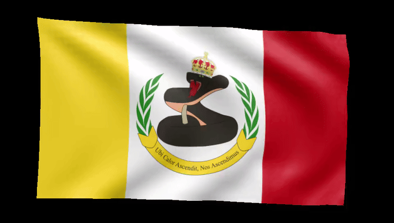 Animated banner of the flag of The Kingdom of Coland waving